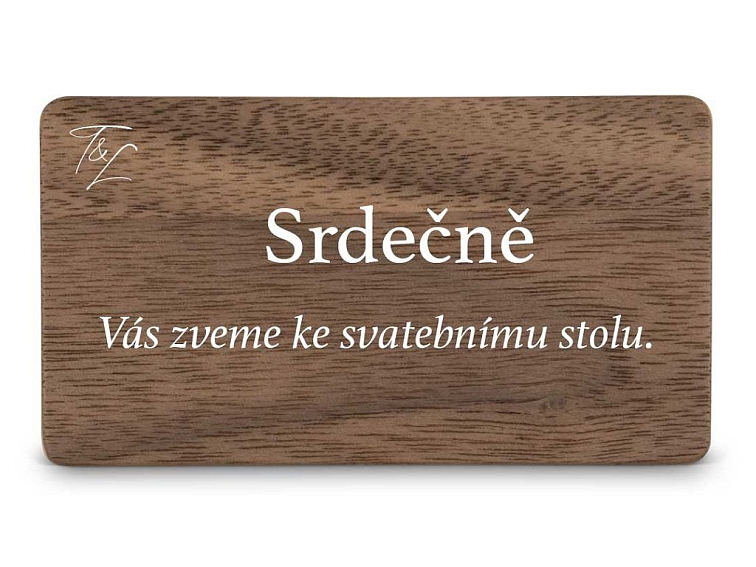 Dřevěná pozvánka ke stolu EASY