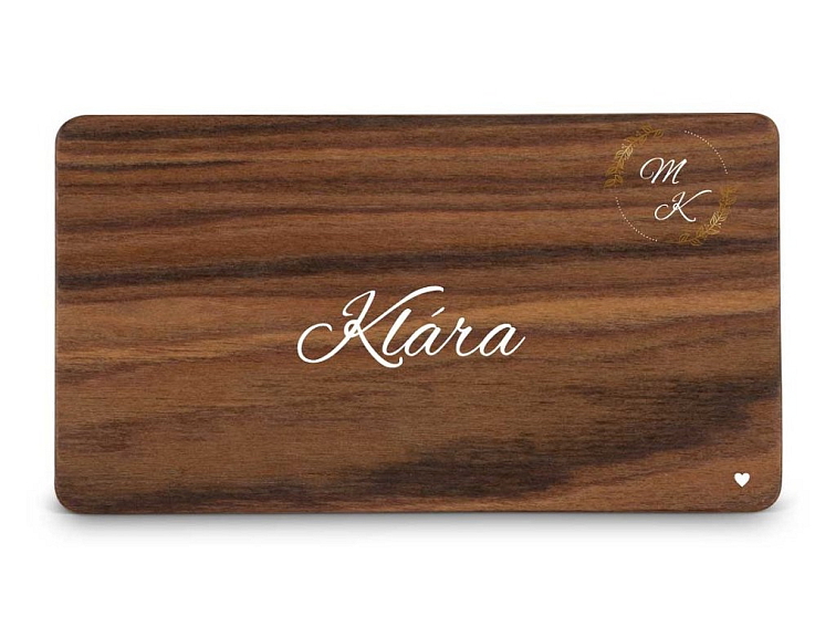 Dřevěná zasedací kartička MONOGRAM