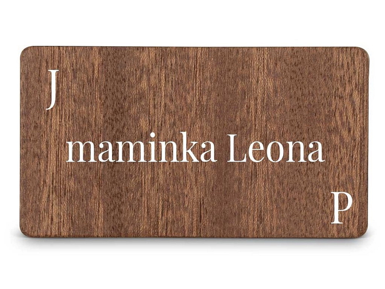 Dřevěná zasedací kartička JMÉNO