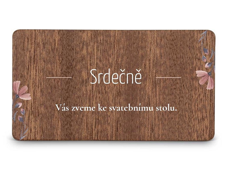 Dřevěná pozvánka ke stolu FLORAL