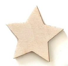 Dřevěná vánoční ozdoba HVĚZDA - 5ks