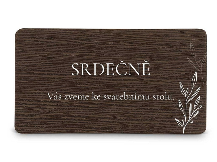 Dřevěná pozvánka ke stolu LEAVES