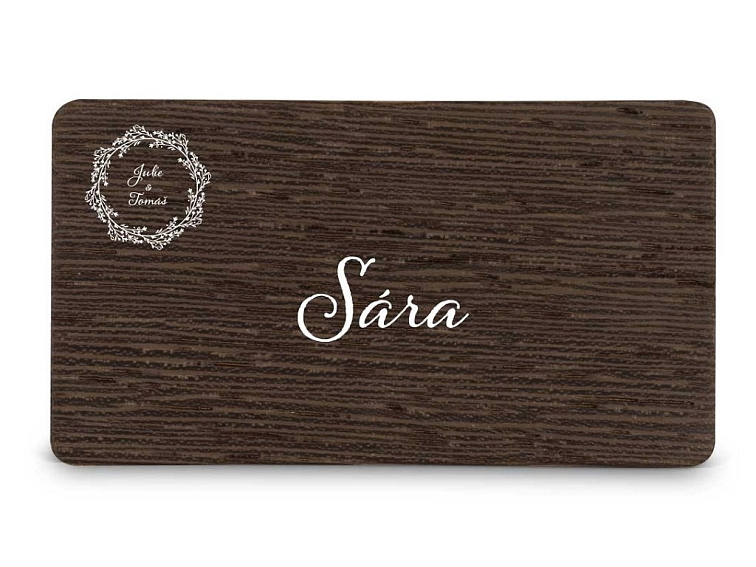 Dřevěná zasedací kartička - BOHO