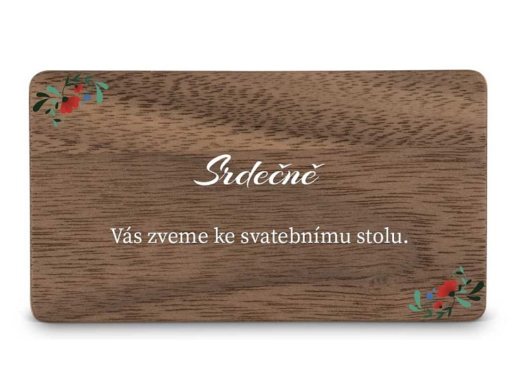 Dřevěná pozvánka ke stolu FOLK