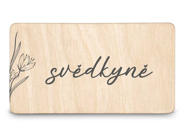 Dřevěná zasedací kartička SNĚŽENKA