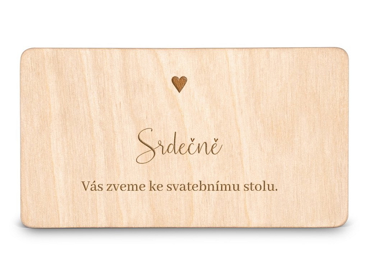 Dřevěná pozvánka ke stolu LINE
