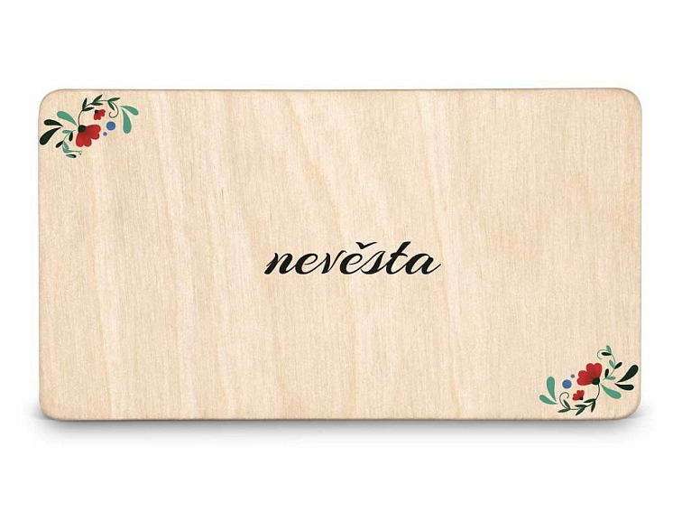 Dřevěná zasedací kartička FOLK