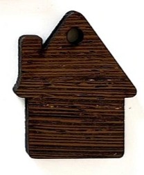 Dřevěná vánoční ozdoba DOMEČEK - 5ks