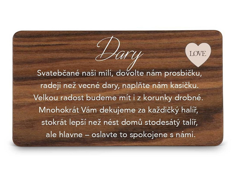 Dřevěná kartička DARY - ROZKVĚT