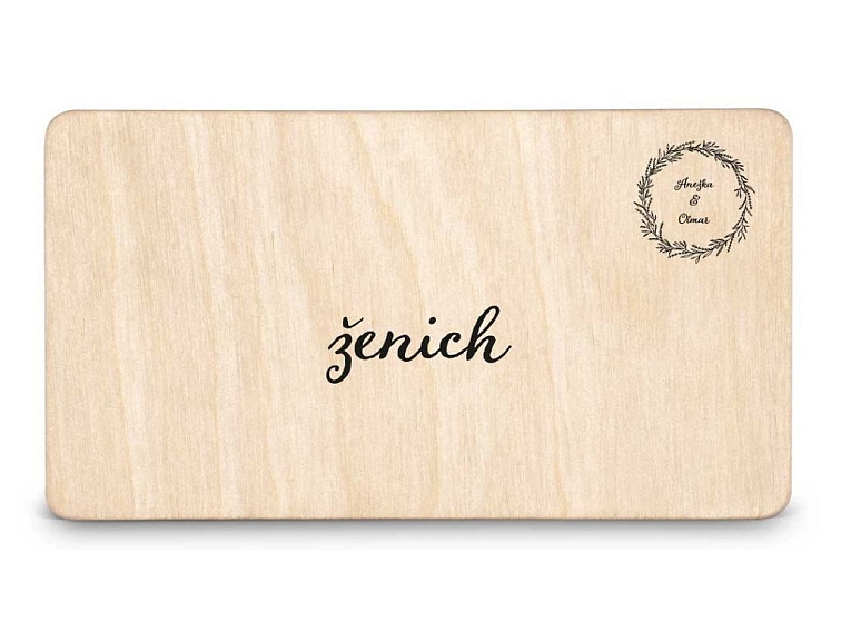 Dřevěná zasedací kartička - MOTIV