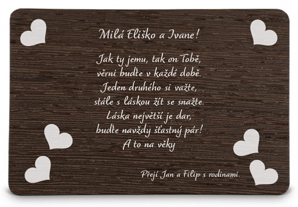 Svatební přání SRDCE