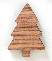 Dřevěná vánoční ozdoba STROMEČEK- 5ks