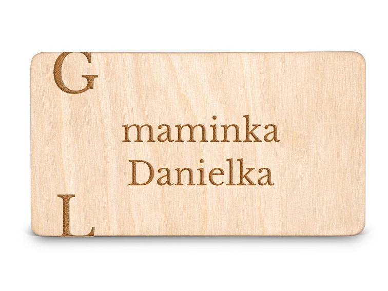 Dřevěná zasedací kartička PÍSMENA