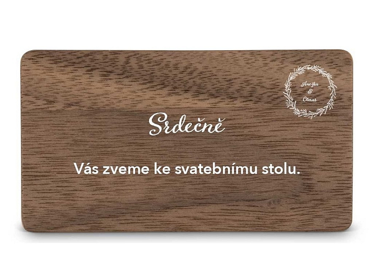 Dřevěná pozvánka ke stolu MOTIV