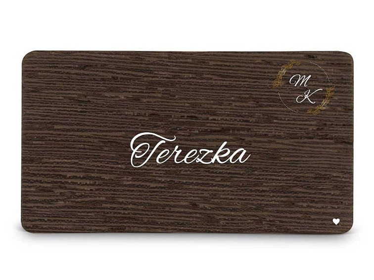 Dřevěná zasedací kartička MONOGRAM