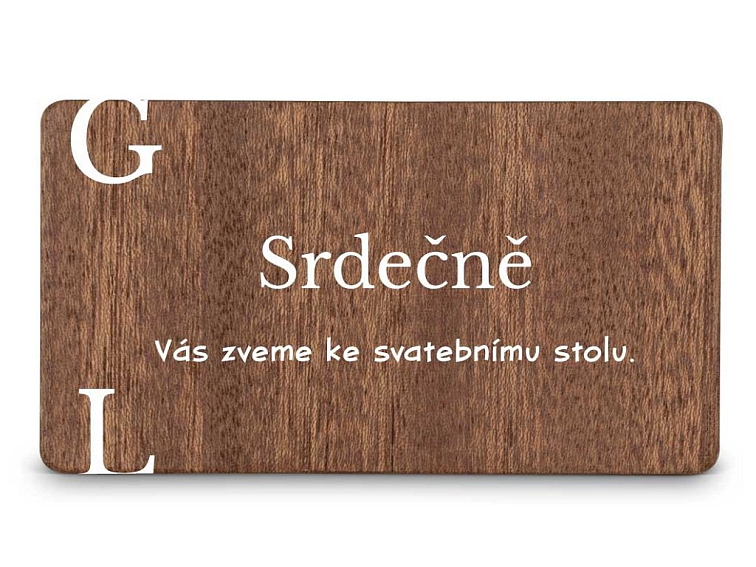 Dřevěná pozvánka ke stolu PÍSMENA
