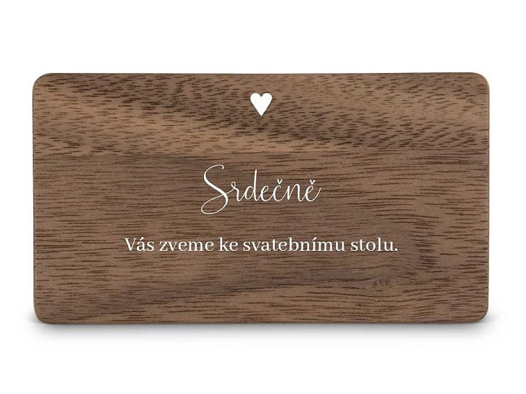 Dřevěná pozvánka ke stolu LINE