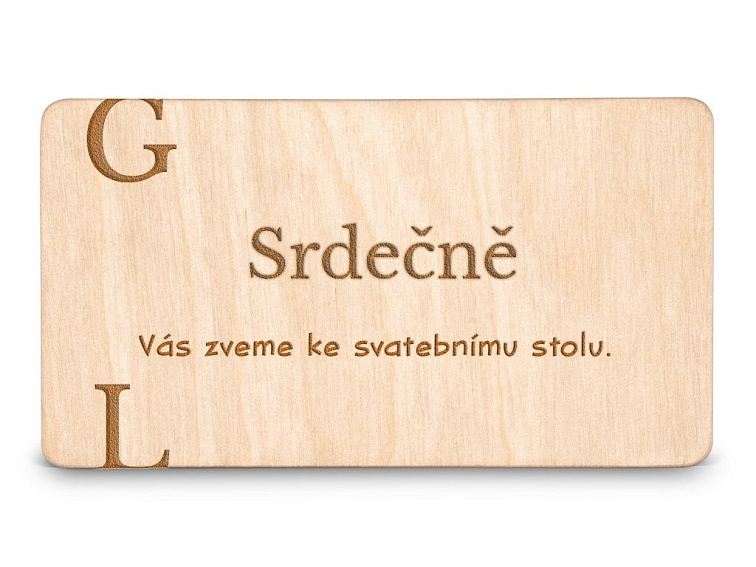 Dřevěná pozvánka ke stolu PÍSMENA