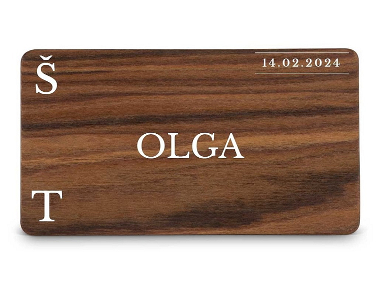 Dřevěná zasedací kartička CIRCLE