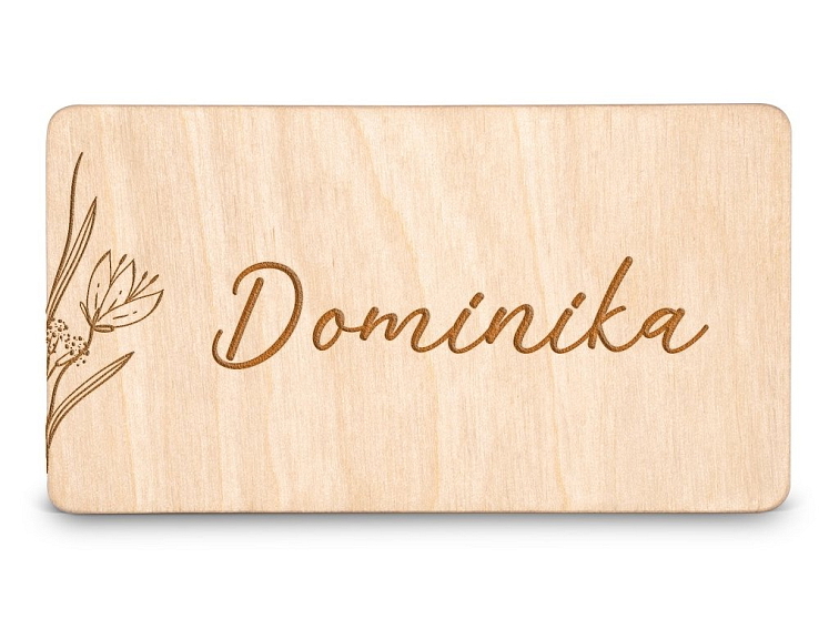 Dřevěná zasedací kartička SNĚŽENKA