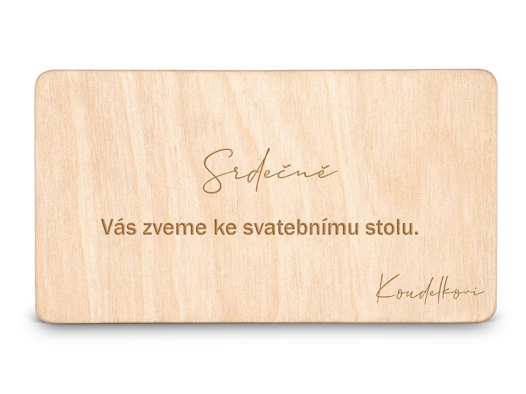 Dřevěná pozvánka ke stolu VĚTVIČKA