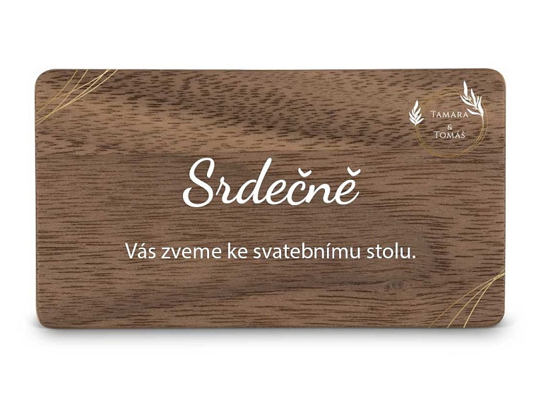Dřevěná pozvánka ke stolu CIRCLE