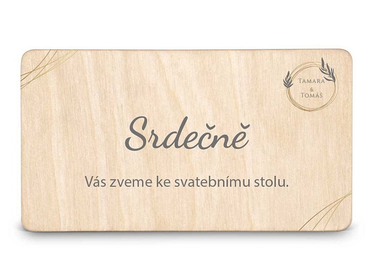 Dřevěná pozvánka ke stolu CIRCLE