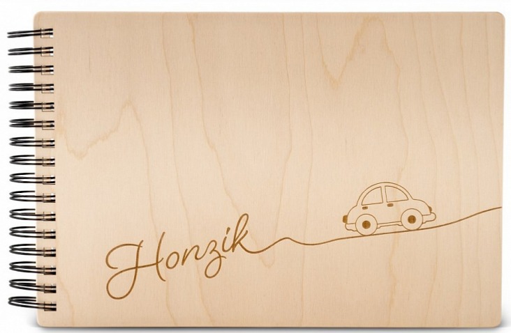 Dřevěné dětské fotoalbum AUTÍČKO