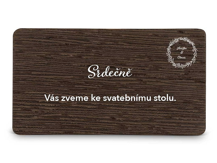 Dřevěná pozvánka ke stolu MOTIV