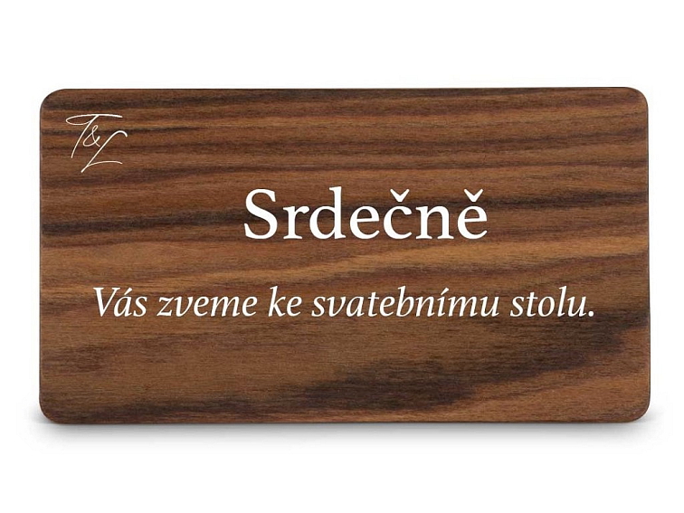 Dřevěná pozvánka ke stolu EASY