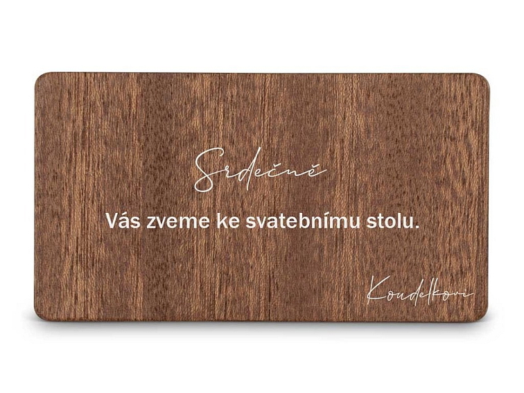 Dřevěná pozvánka ke stolu VĚTVIČKA