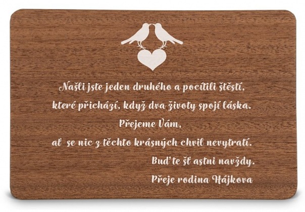 Svatební přání HRDLIČKY