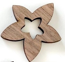 Dřevěná dekorace KVĚT- 5 ks