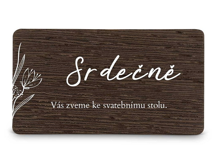 Dřevěná pozvánka ke stolu SNĚŽENKA