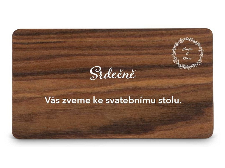 Dřevěná pozvánka ke stolu MOTIV
