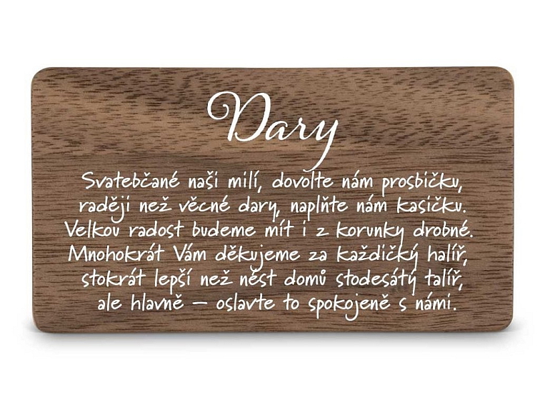 Dřevěná kartička DARY - STROM