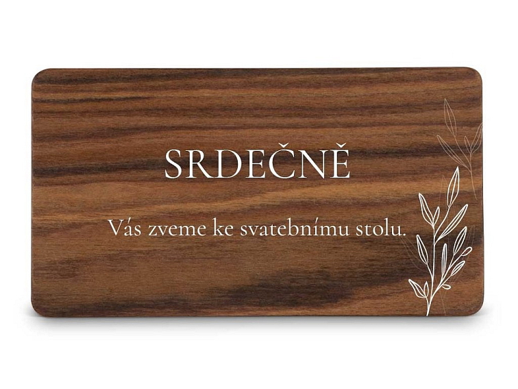 Dřevěná pozvánka ke stolu LEAVES