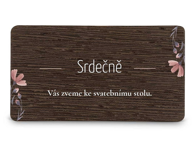 Dřevěná pozvánka ke stolu FLORAL