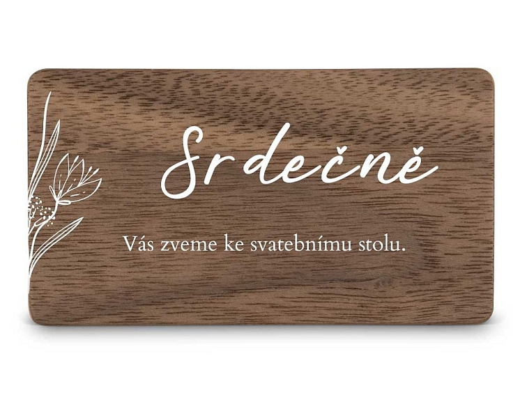 Dřevěná pozvánka ke stolu SNĚŽENKA