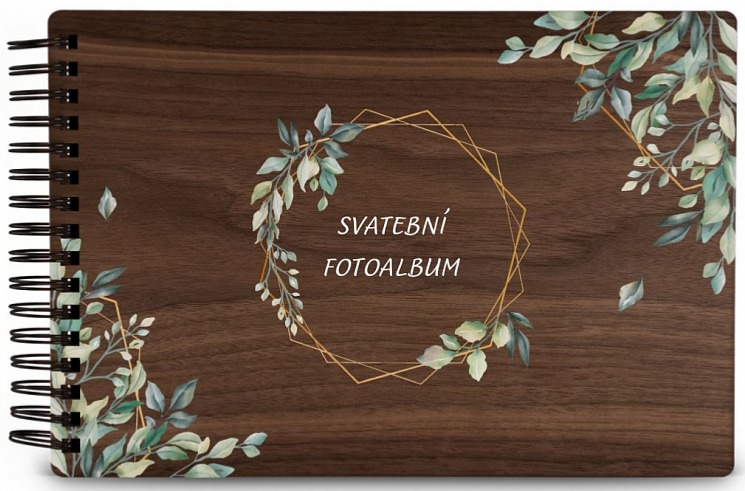 Dřevěné fotoalbum ŠESTIHRAN LISTY