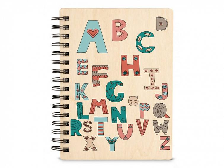 Dřevěný zápisník PÍSMENA