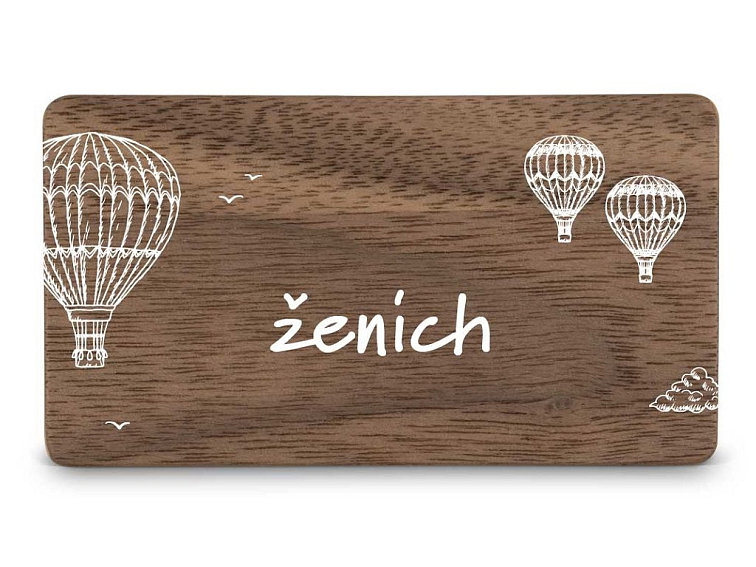 Dřevěná zasedací kartička BALÓNY