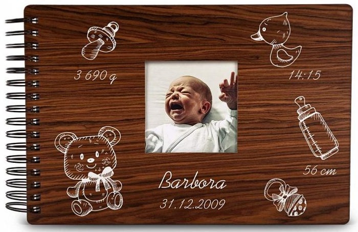 Dřevěné dětské fotoalbum FOTO