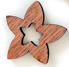 Dřevěná dekorace KVĚT- 5 ks