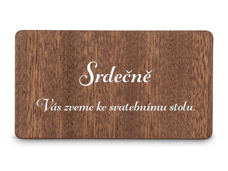 Dřevěná pozvánka ke stolu DOT