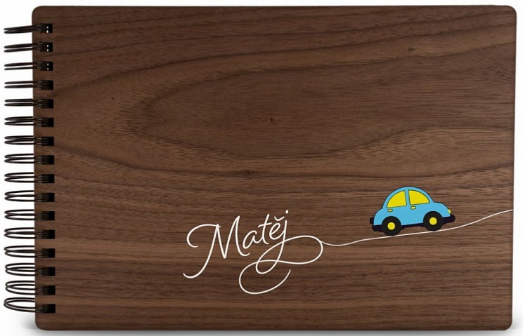 Dřevěné dětské fotoalbum AUTÍČKO