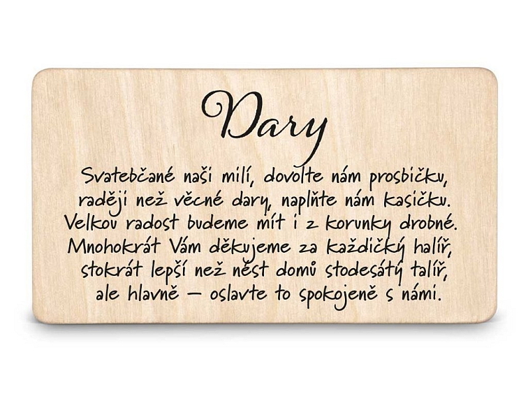 Dřevěná kartička DARY - STROM