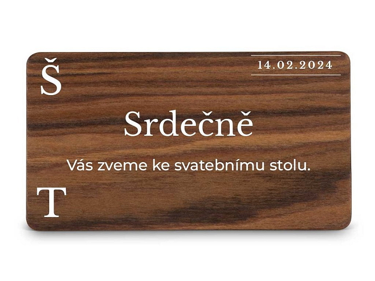 Dřevěná pozvánka ke stolu MODERN