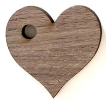 Dřevěná vánoční ozdoba SRDCE- 5ks