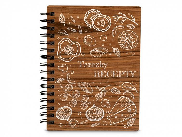 Dřevěný zápisník na recepty RECEPTÁŘ #1